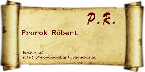 Prorok Róbert névjegykártya