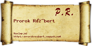 Prorok Róbert névjegykártya